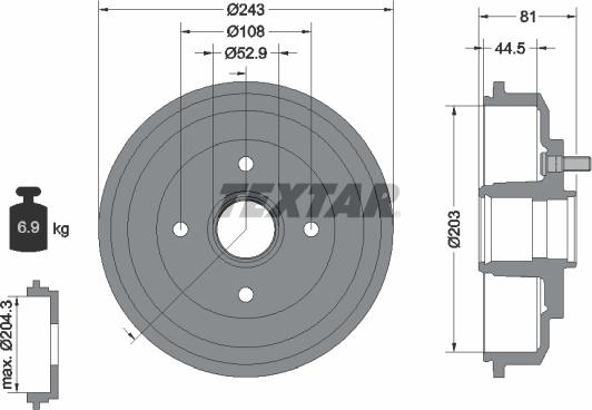 Textar 94026700 - Brake Drum onlydrive.pro