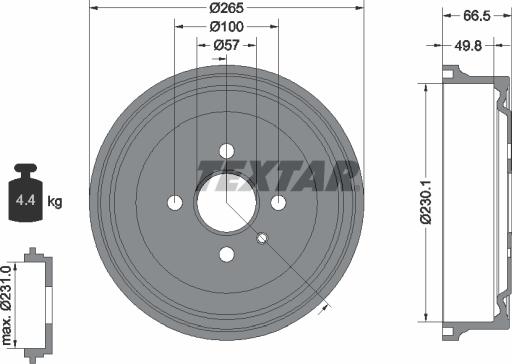 Textar 94020300 - Brake Drum onlydrive.pro