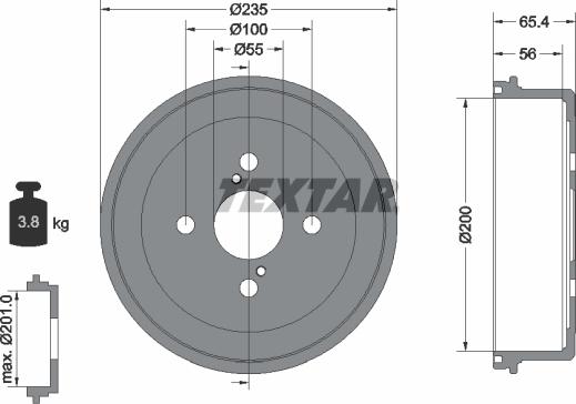 Textar 94021200 - Brake Drum onlydrive.pro