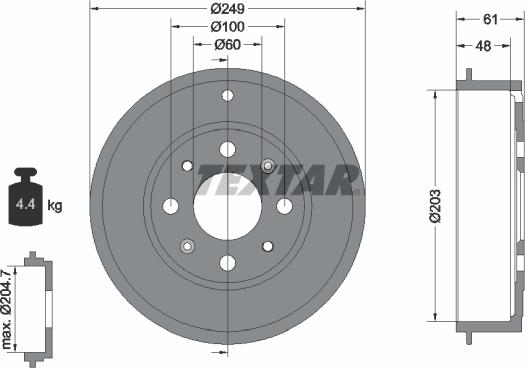 Textar 94027600 - Brake Drum onlydrive.pro