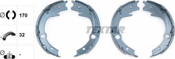 Textar 91063200 - Brake Shoe Set, parking brake onlydrive.pro