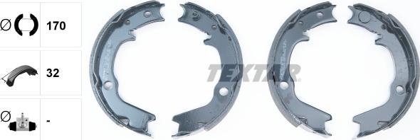 Textar 91082800 - Brake Shoe Set, parking brake onlydrive.pro