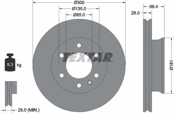 Textar 93143203 - Brake Disc onlydrive.pro