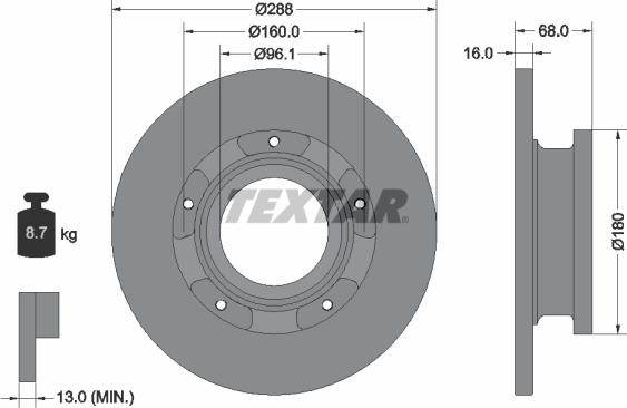 Textar 93260703 - Brake Disc onlydrive.pro