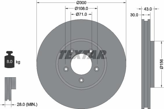 Textar 92099003 - Brake Disc onlydrive.pro