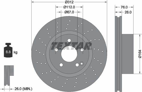 Textar 92099305 - Brake Disc onlydrive.pro