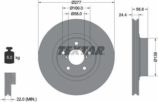 Textar 92094600 - Brake Disc onlydrive.pro