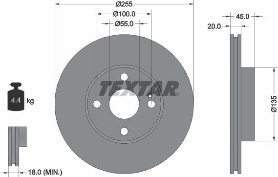 Textar 92096800 - Brake Disc onlydrive.pro