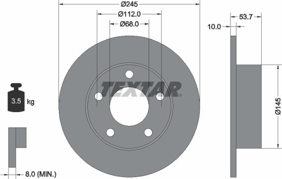 Textar 92090803 - Тормозной диск onlydrive.pro