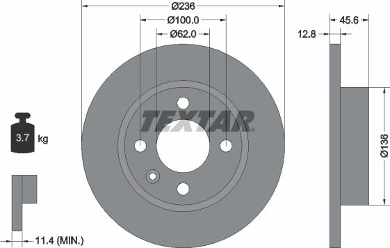 Textar 92090200 - Brake Disc onlydrive.pro