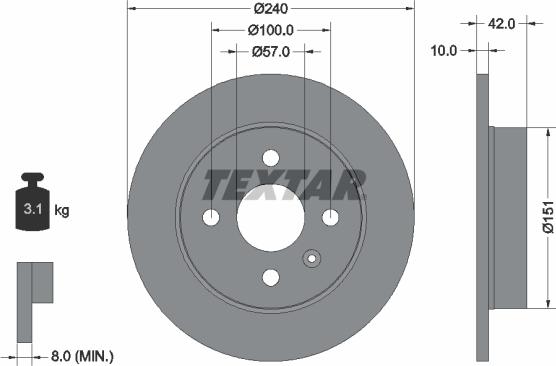 Textar 92092003 - Brake Disc onlydrive.pro