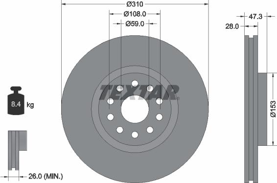 Textar 92097500 - Brake Disc onlydrive.pro