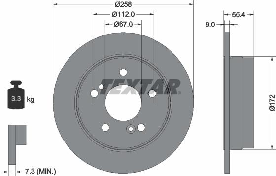 Textar 92059503 - Brake Disc onlydrive.pro