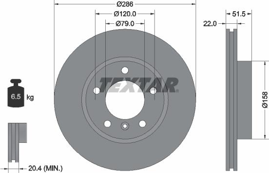 Textar 92055605 - Brake Disc onlydrive.pro