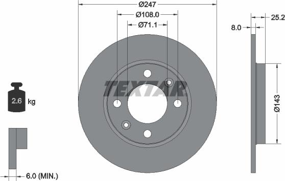 Textar 92055003 - Brake Disc onlydrive.pro