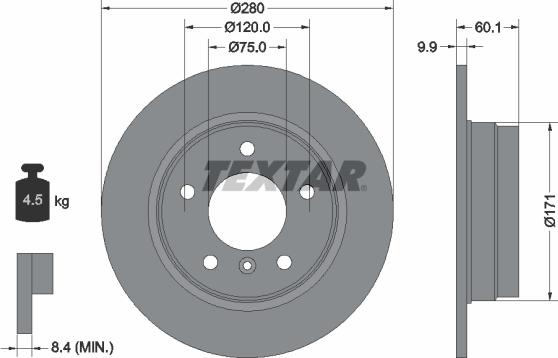 Textar 92055703 - Тормозной диск onlydrive.pro