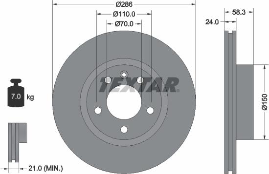 Textar 92066903 - Brake Disc onlydrive.pro