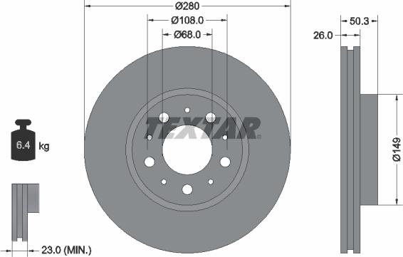 Textar 92066703 - Brake Disc onlydrive.pro