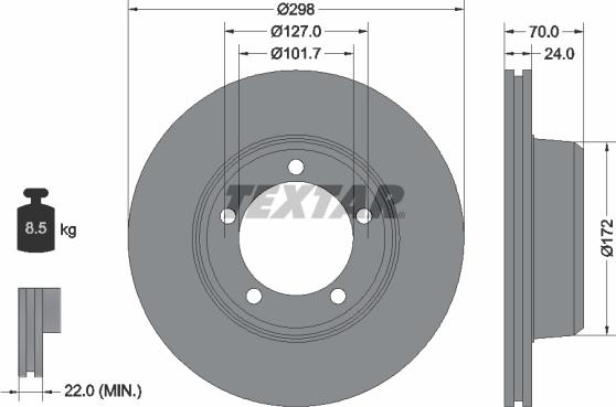 Textar 92061300 - Brake Disc onlydrive.pro