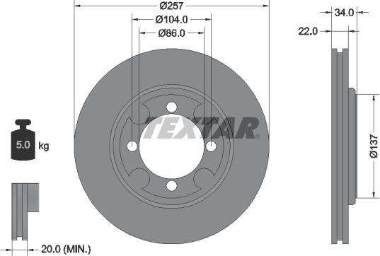 Textar 92062700 - Brake Disc onlydrive.pro
