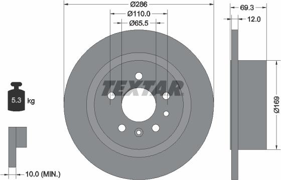 Textar 92067003 - Brake Disc onlydrive.pro