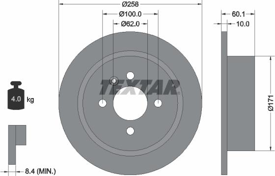 Textar 92019200 - Brake Disc onlydrive.pro