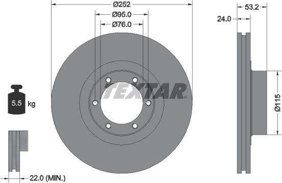 Textar 92017203 - Brake Disc onlydrive.pro