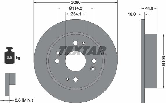 Textar 92081700 - Brake Disc onlydrive.pro