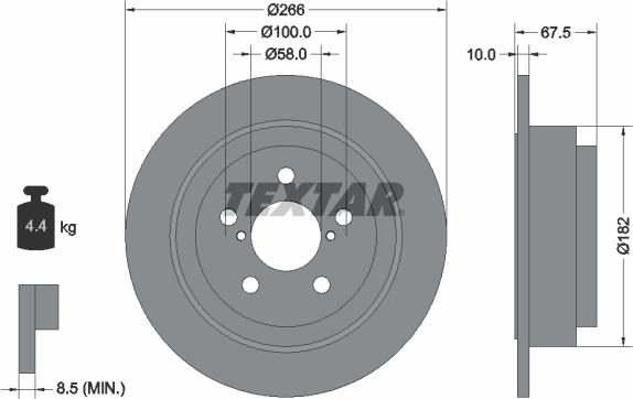 Textar 92082000 - Brake Disc onlydrive.pro