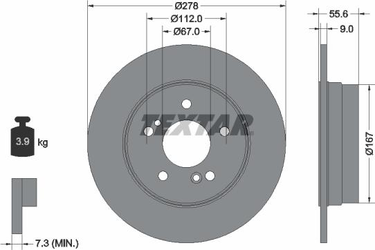 Textar 92032703 - Brake Disc onlydrive.pro