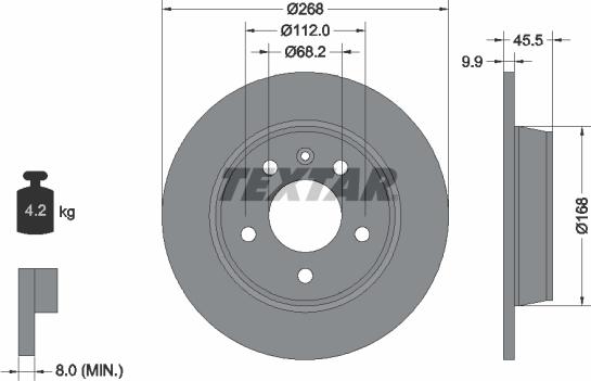 Textar 92074303 - Brake Disc onlydrive.pro