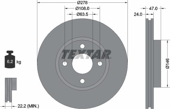 Textar 92075400 - Brake Disc onlydrive.pro