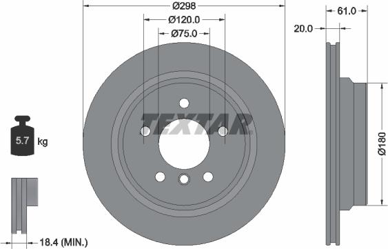 Textar 92075100 - Brake Disc onlydrive.pro