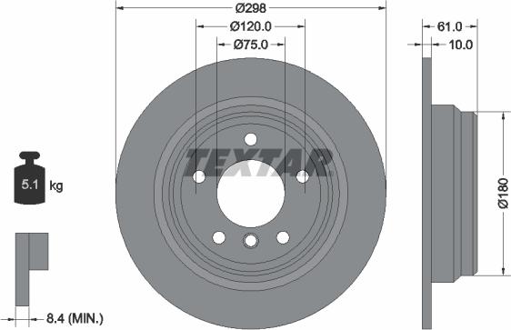 Textar 92076603 - Brake Disc onlydrive.pro