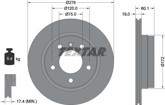 Textar 92072403 - Brake Disc onlydrive.pro