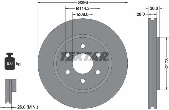 Textar 92199603 - Brake Disc onlydrive.pro