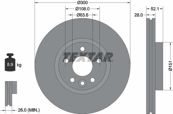 Textar 92196905 - Тормозной диск onlydrive.pro