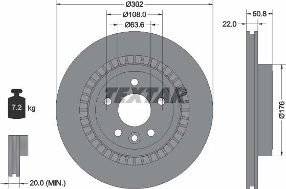 Textar 92196403 - Stabdžių diskas onlydrive.pro