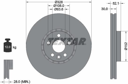 Textar 92196303 - Stabdžių diskas onlydrive.pro