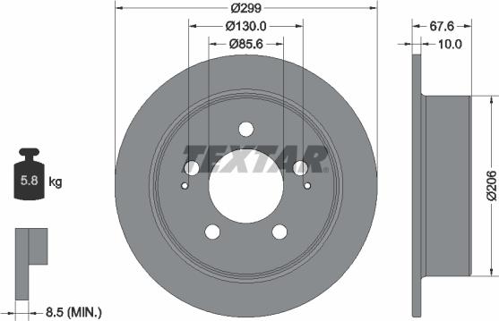 Textar 92198703 - Brake Disc onlydrive.pro