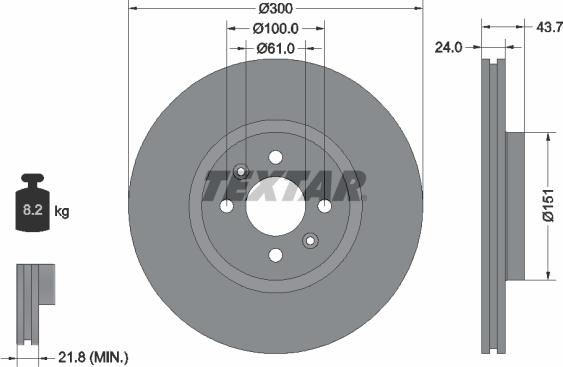 Textar 92149503 - Brake Disc onlydrive.pro