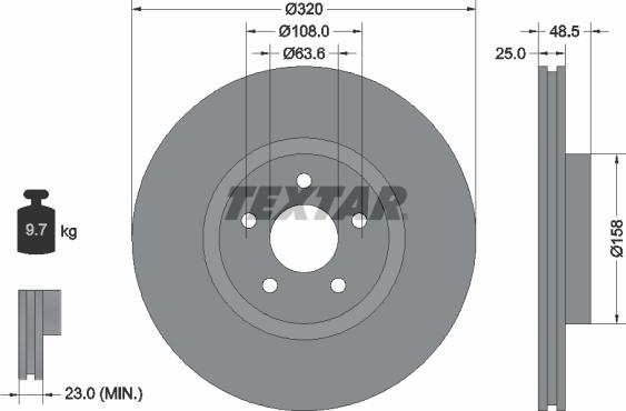 Textar 92149105 - Brake Disc onlydrive.pro