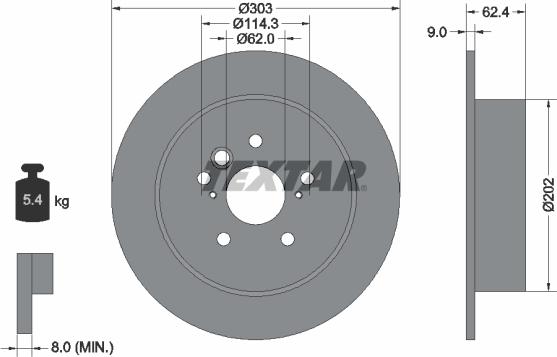 Textar 92144103 - Brake Disc onlydrive.pro