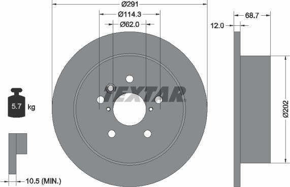 Textar 92144203 - Brake Disc onlydrive.pro