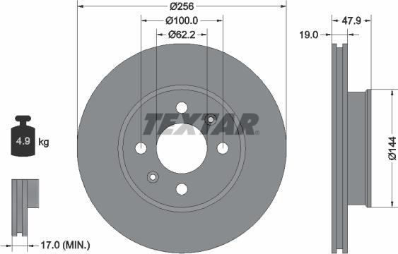 Textar 92144700 - Brake Disc onlydrive.pro