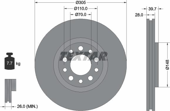 Textar 92145003 - Brake Disc onlydrive.pro