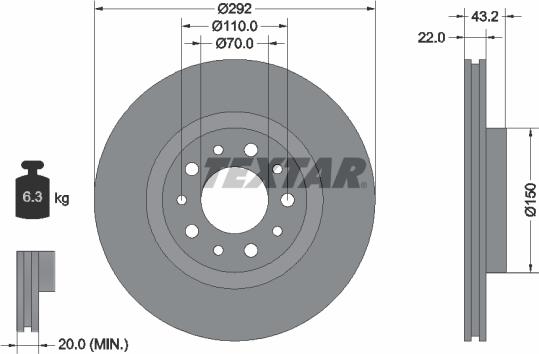 Textar 92145303 - Brake Disc onlydrive.pro