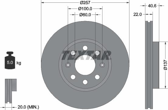 Textar 92145703 - Brake Disc onlydrive.pro