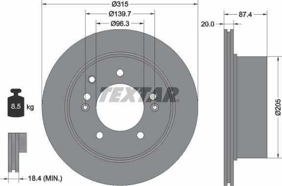 Textar 92147400 - Brake Disc onlydrive.pro