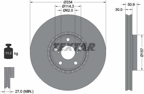 Textar 92147803 - Brake Disc onlydrive.pro